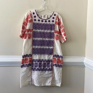 Figue embroidered knee length dress